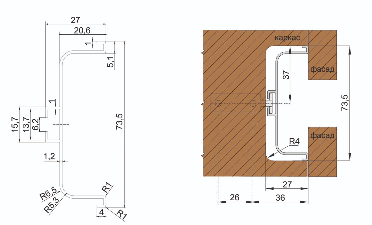 BRD RP050BL.1/000/4100 ручка-профиль С 4100мм GOLA BALANCE черный