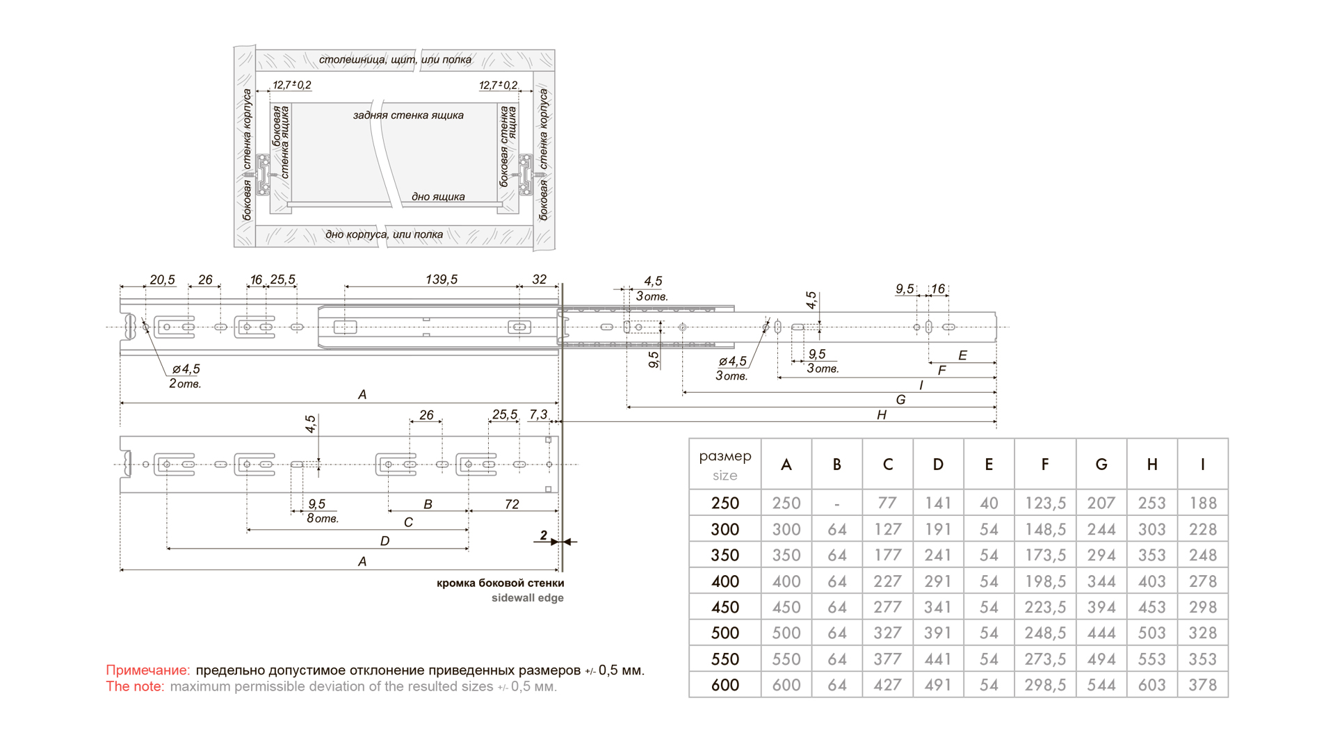 BRD DB 4501/Zn направляющие шариковые 300