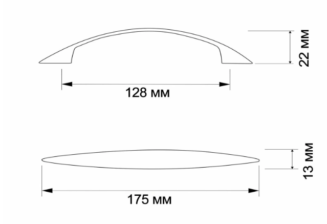 1062 ЭКОНОМ ручка скоба 128 мм хром KERRON