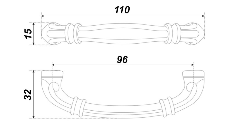 BRD RS439BAZ.4 ручка-скоба 96 мм REBECA чернен.стар.цинк (заказ)