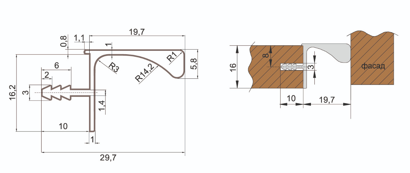 BRD RP052GR.1/000/4100 врезной профиль L 4100мм GOLA BALANCE графит (заказ)