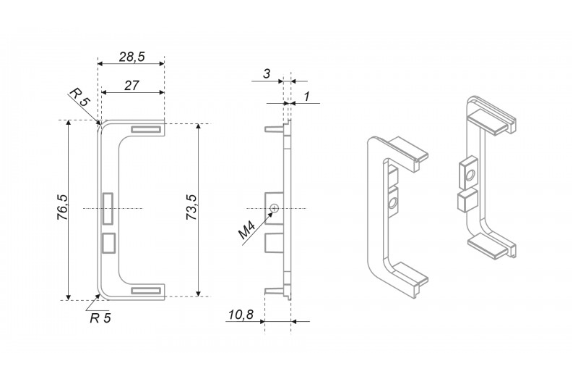 BRD RZ050.01BL заглушки С GOLA BALANCE черный (комп. 2шт)