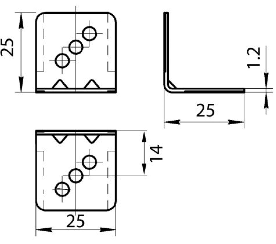 GRANDIS Уголок металлический 25*25