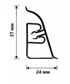 плинтус для столешниц 37*24*3,0 м Оникс серебристый  1340 (заказная)