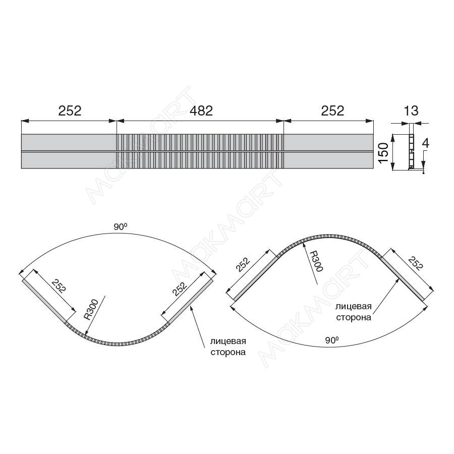 Закругление универсальное Н150 венге Россия SALE