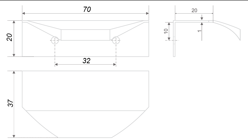 BRD RT004CP.1/32 ручка торцевая 32 мм хром полированный (заказ)