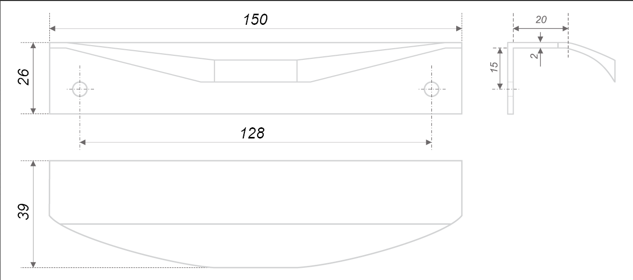 BRD RT005CP ручка торцевая 128 мм DELTA хром полированный SALE