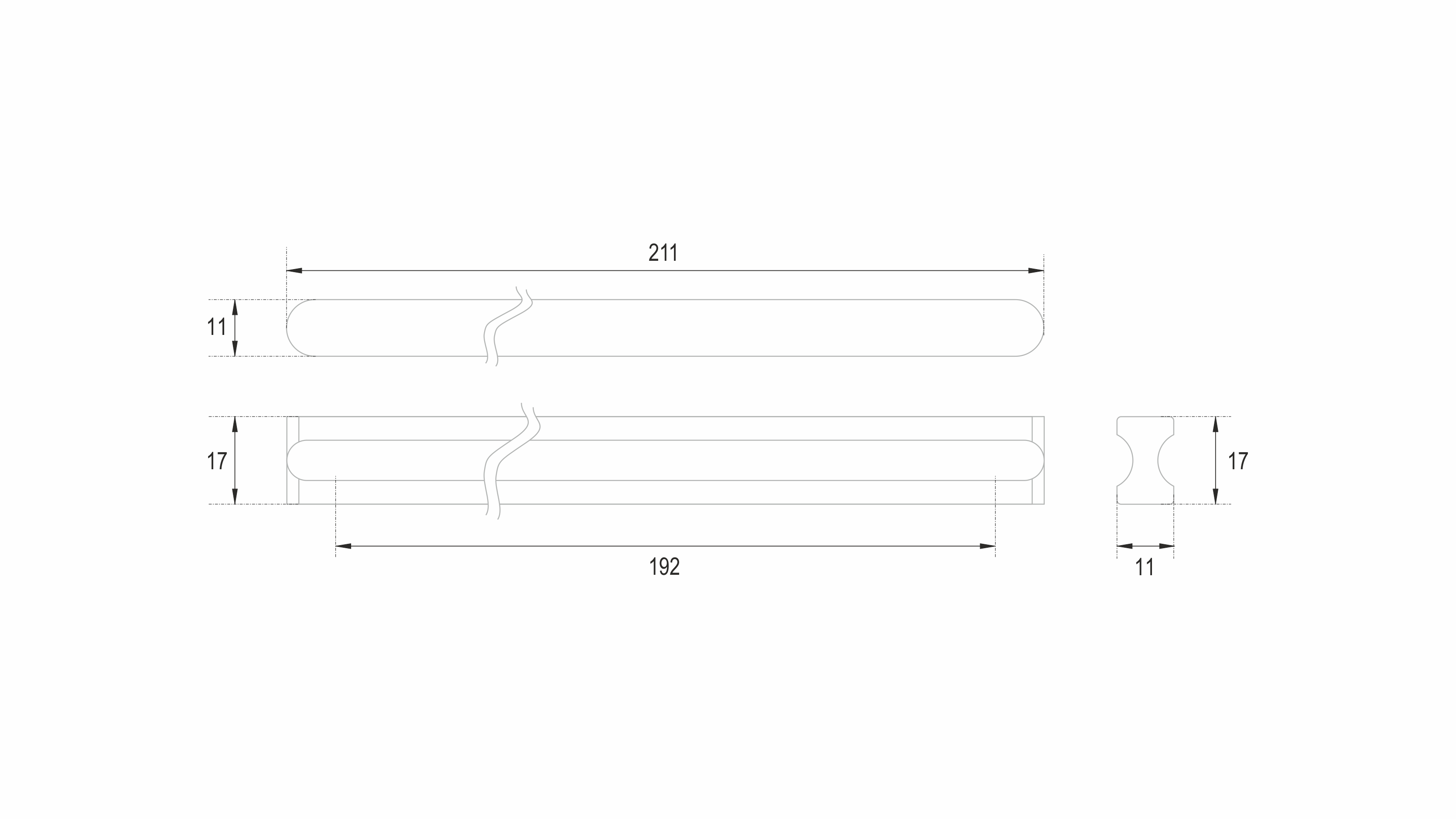 BRD RS065BL.4 ручка-скоба 192 мм VERTICAL VOLNA черный матовый