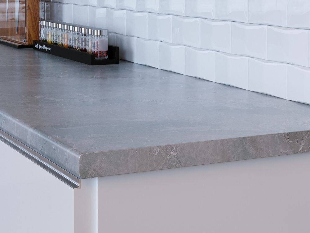 Столешница R3 КЕДР МК 3000*600*38мм 1 группа - Мрамор марквина синий 3034/S R3 (заказ)