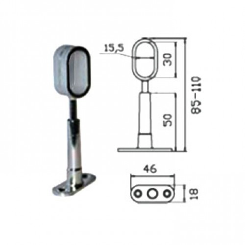 Держатель штанги овальной сквозной регулируемый