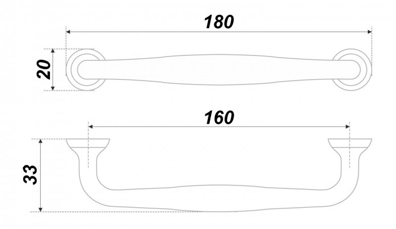 BRD RS433W.4 ручка-скоба 160 мм URSULA белый (заказ)