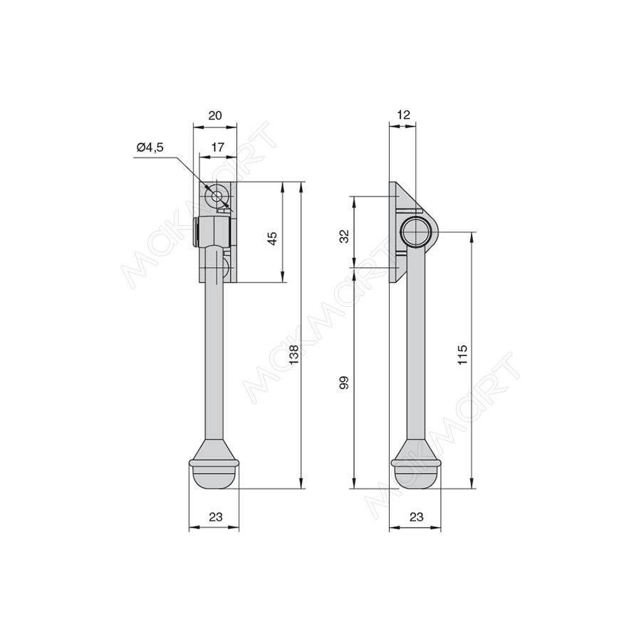 Ручка для подъёмников, серая