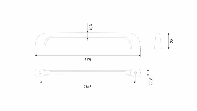 BRD RS219BSN.4 ручка-скоба 160мм JETLINE матовый атласный никель