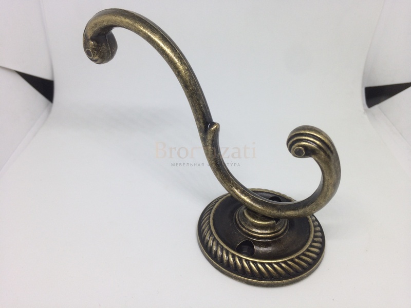 KR 0280 OAB Крючок 2-х рожковый оксидированная бронза SALE