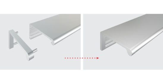 BRD Компл. загл. для профиля G-LINE RZ101GR, цвет Серый (2 лев+2 прав) (заказ)