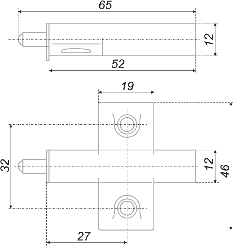 BRD AMF02/GR упор-защелка фасада серый SALE