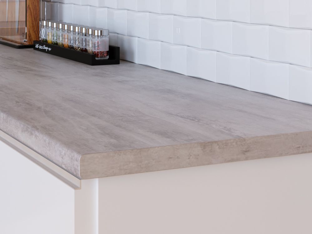 Столешница КЕДР МК 4000*600*38мм 1 группа - Стромболи серый - Stromboli grey 7351/S