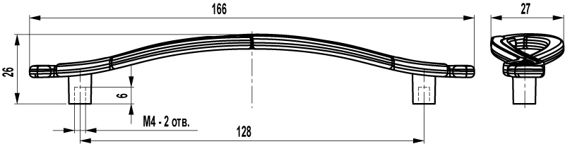 ВЛ FS-188 ручка-скоба 96 мм серебро прованс/9003 белый матовый (TS) SALE