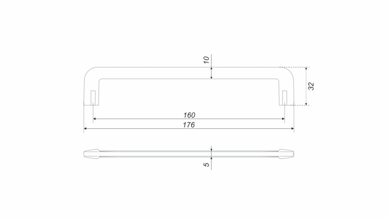 BRD RS331MBSN.4/160 ручка-скоба 160 мм DIRECT матовый атласный никель