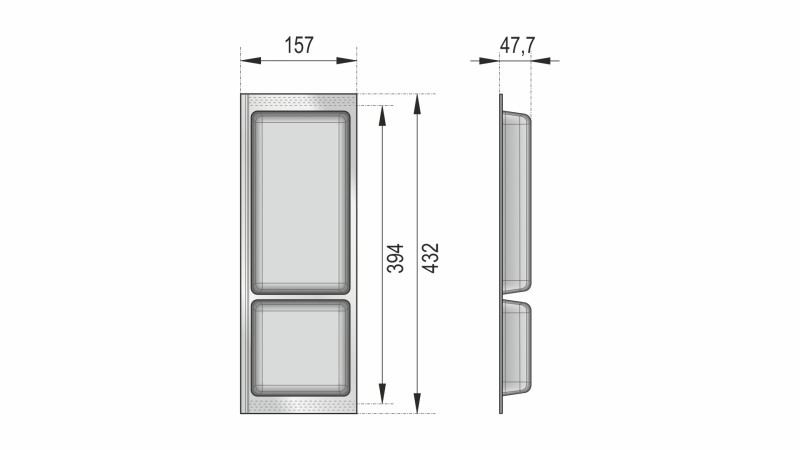 BRD Блок для столовых приборов дополнительный PC13/W/157x430 белый