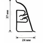плинтус для столешниц 37*24*3,0 м Черный матовый 1910 (37*24) АР850-1910