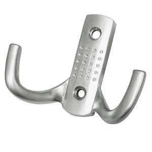 BRD K204SC.6 Крючок 2-х рожковый с перфорацией матовый хром (заказ)