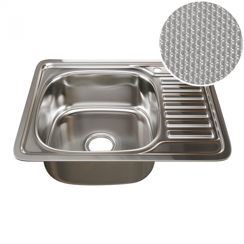 Мойка накладная 0.6 мм /160мм на  500*600 мм глянц