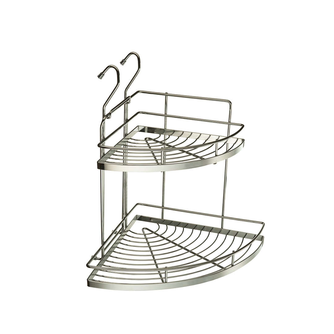 полка угловая, два яруса 320х320х440 хром (стоп-лист)