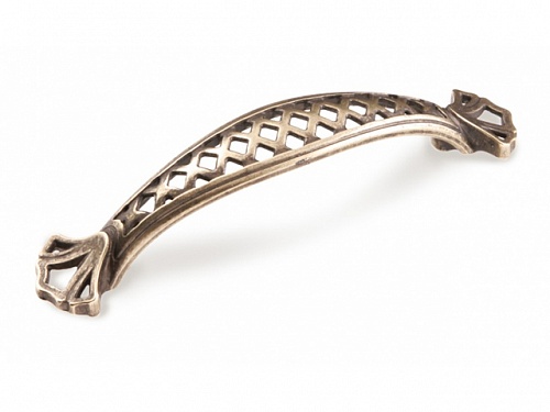 ВЛ FS-144 ручка скоба 96 мм серебро прованс/9003 белый матовый (в стопе)