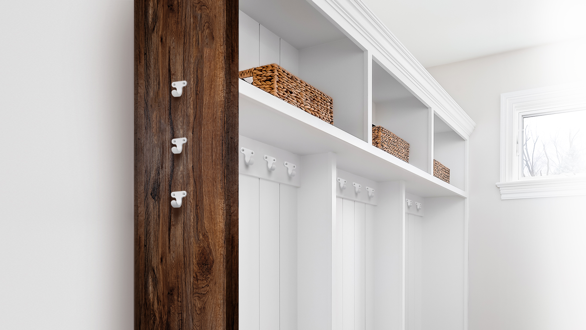 BRD K120W.2 Крючок TWIN однорожковый Белый (заказ)