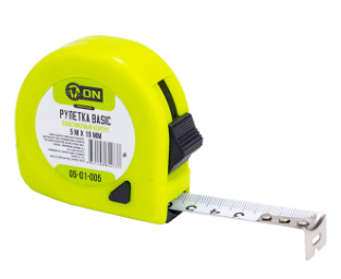 Рулетка BASIC 5м*19мм ON, 05-01-005 (стоп-лист)