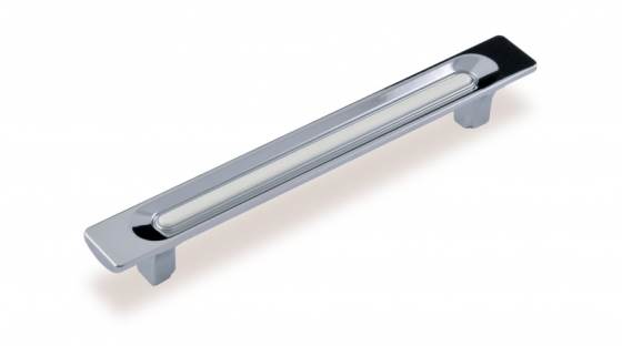 ВЛ FS-158 ручка скоба 128 мм хром глянцевый/белый (TS) SALE