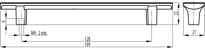 ВЛ FS-158 ручка скоба 128 мм хром глянцевый/белый (TS) SALE