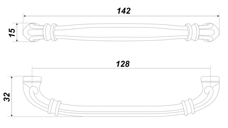 BRD RS439CP.4 ручка-скоба 128 мм РЕБЕККА хром полированный (снято)