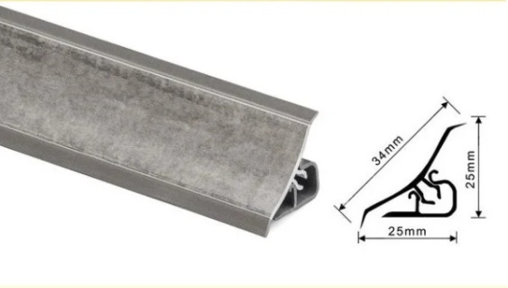 плинтус для столешниц 20*20*3,0 м Серый бетон (Мария) 149/6047 MRK 120-1381
