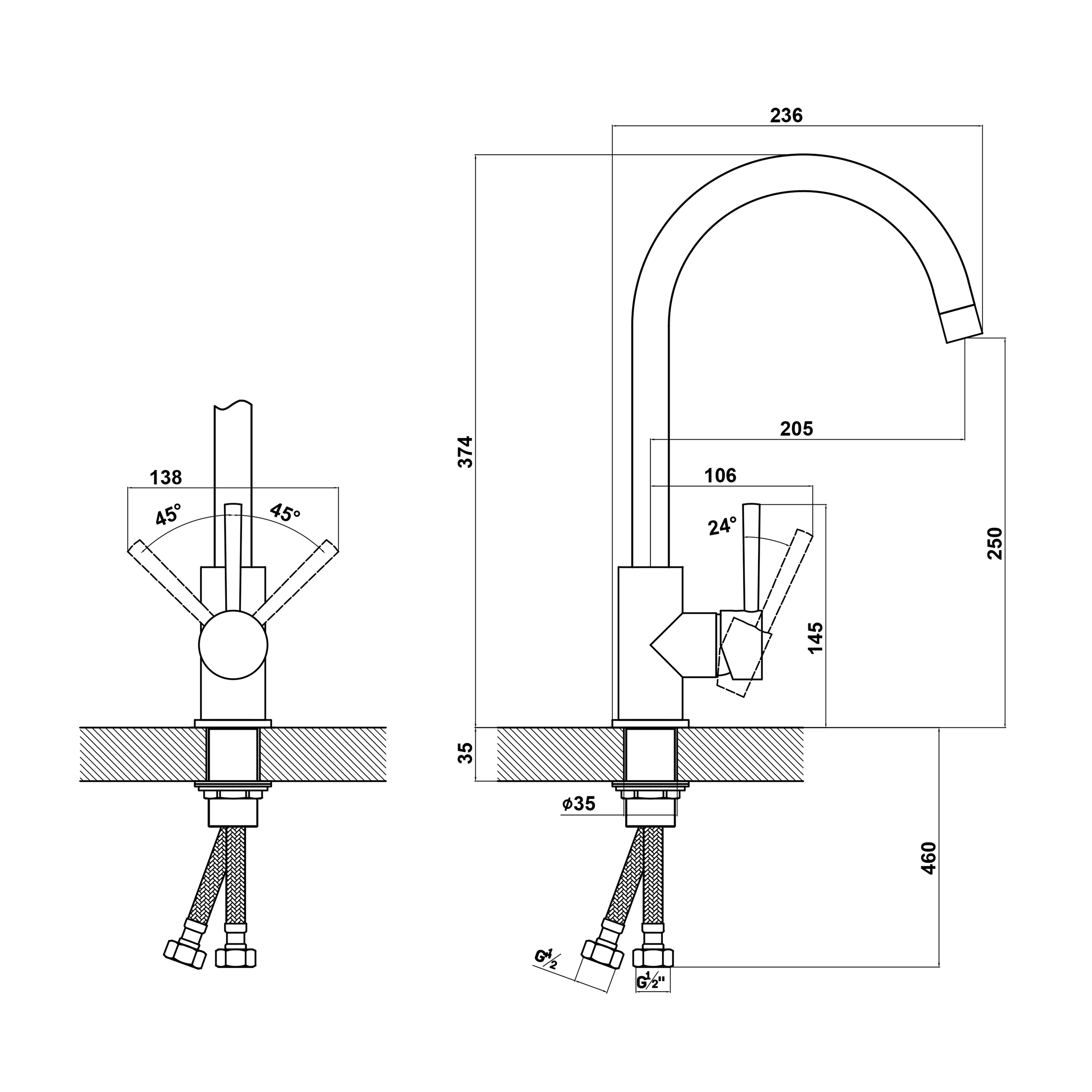 Смеситель FLORENTINA Альфа Ультра   Нуар  (заказ)