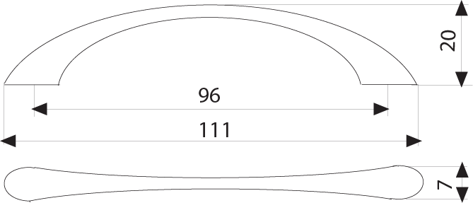 8211 ЭКОНОМ ручка скоба 96 мм матовый хром KERRON