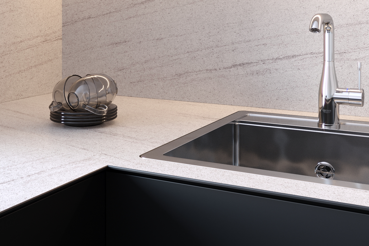 Столешница СЛОТЕКС 3000*600*40мм К2 - Этна (Etna) 2323/Bst