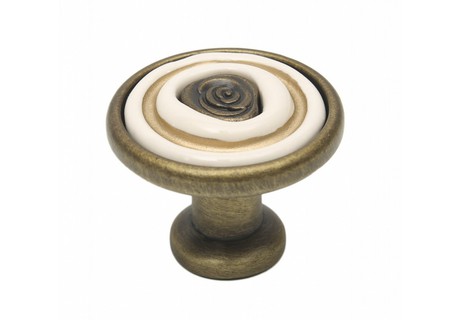 BRD RC108BAB.4 ручка кнопка MARTA брашированная старинная бронза/кремовый  (снято)