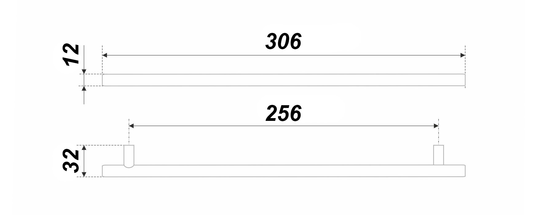 BRD RR007SST.5/256 ручка-рейлинг 256 мм AGENT нержавеющая сталь