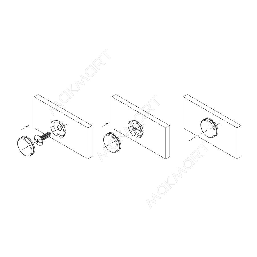Заглушка декоративная для винта крепления ручки, отделка серебро старое