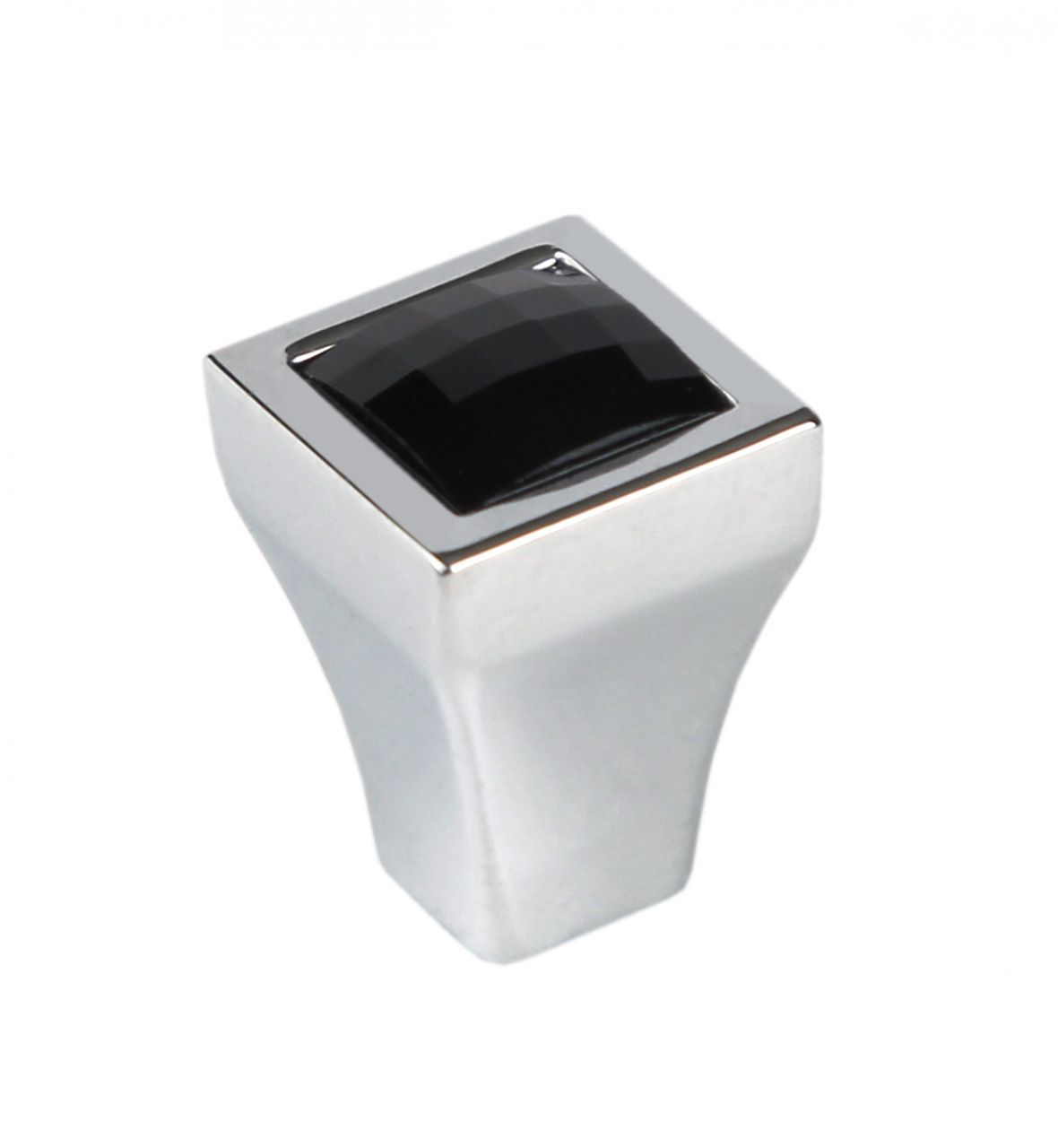 BRD RC425CP/CrBl.4 ручка кнопка CRYSTAL хром полированный/ черн. кристалл (заказ)