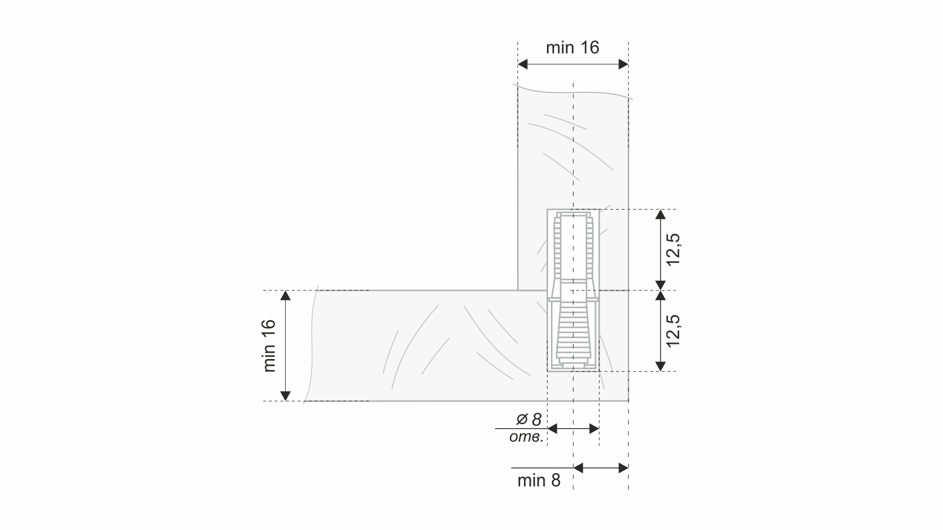 BRD Стяжка ST09/03/2/RdGr/01, d8 мм быстрого монтажа (заказ)