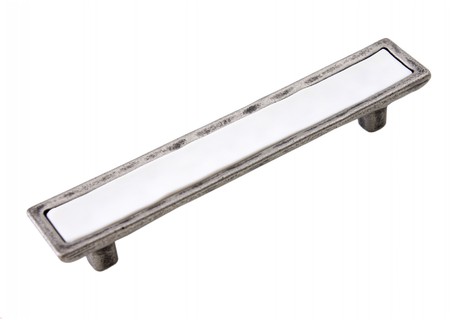 BRD RS123BAZ.4/W ручка-скоба 128мм TOTEM чернёный старинный цинк/белый (снято)