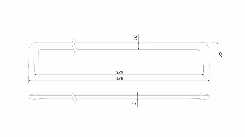 BRD RS331MBSG.4/320 ручка-скоба 320 мм ДИРЕКТ матовое браш/ сатиновое золото