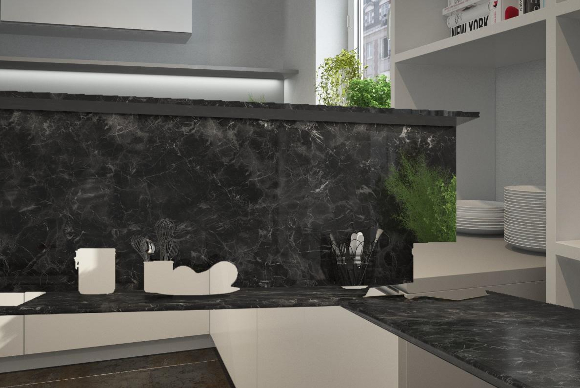 Стеновая панель КЕДР МК 3000*600*4мм 2 группа - Кунгур мрамор глянец 921/1