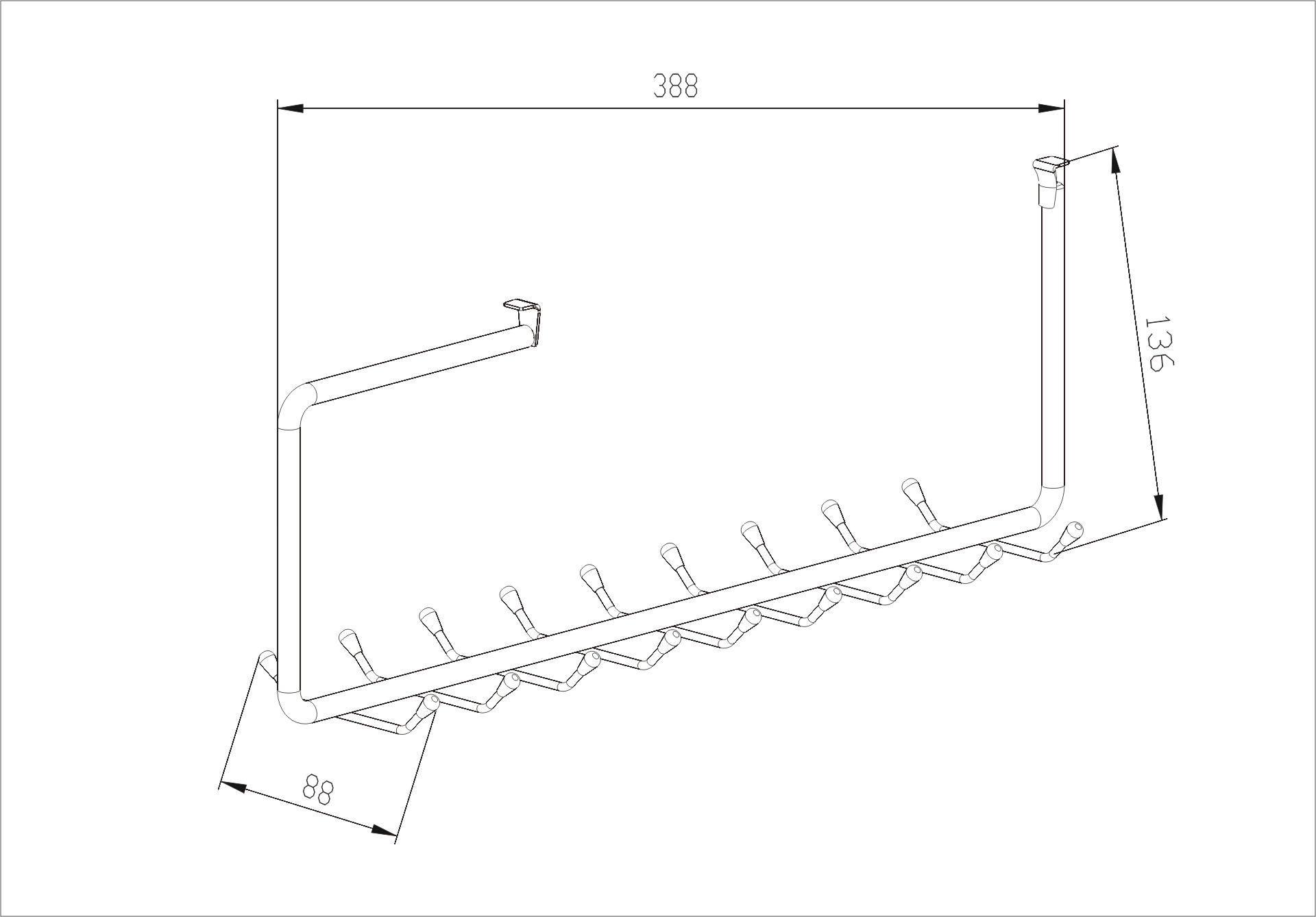 Аристо Галстучница серия 460 388 мм МЕТАЛЛИК GSA 0342 SALE