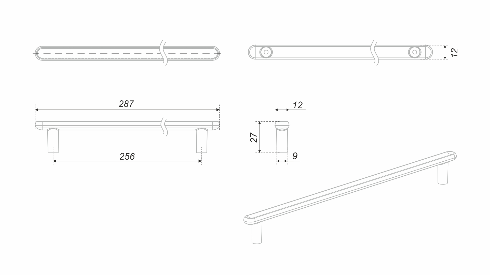 BRD RS330BL.4/256 ручка-скоба 256 мм VIA черный матовый Sale