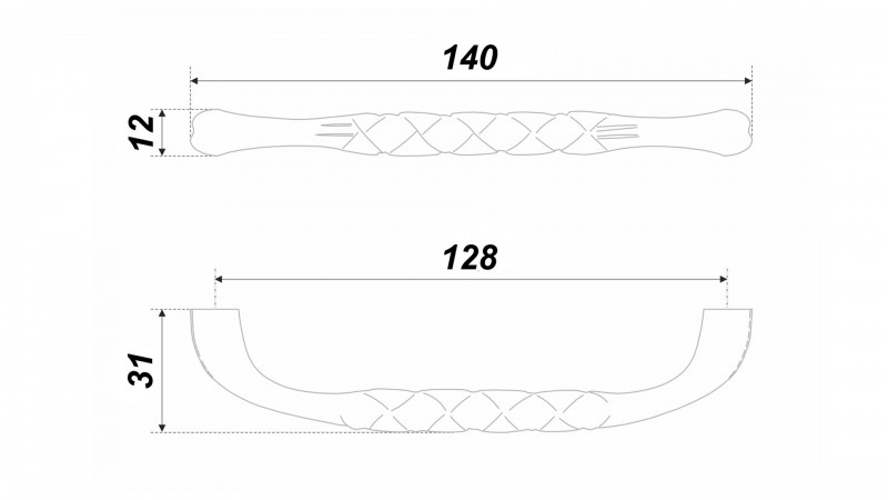 BRD RS506AC.1 ручка скоба 128мм CASA LF старинная медь SALE