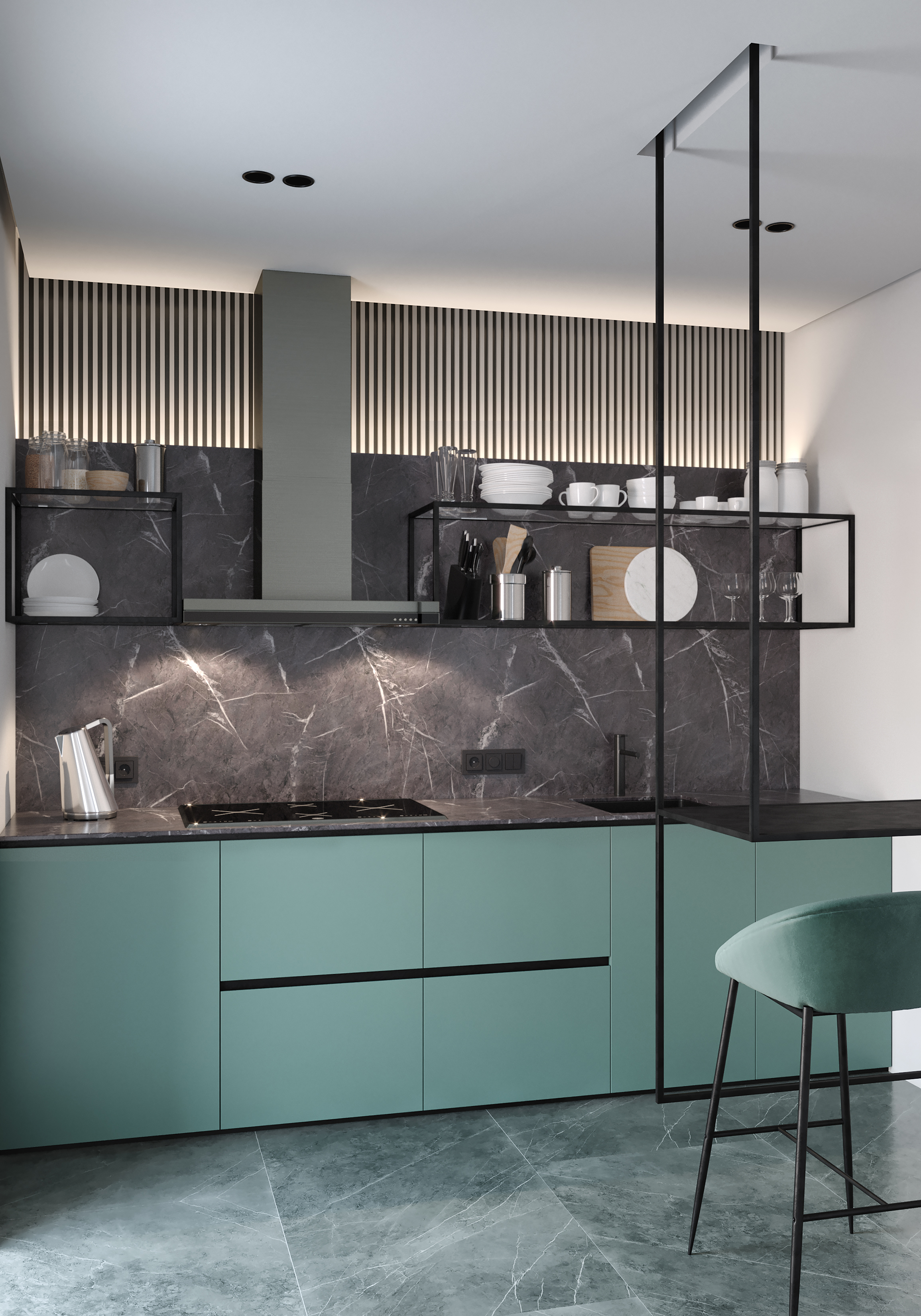 Столешница СЛОТЕКС 3000*600*40мм E1 - Мрамор Анкара (Ankara Marble) 2343/A